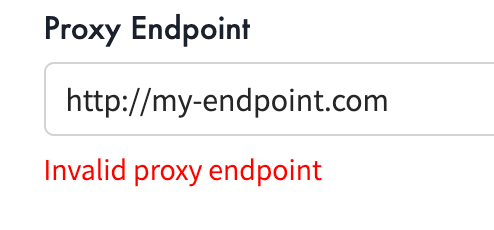 Invalid Endpoint