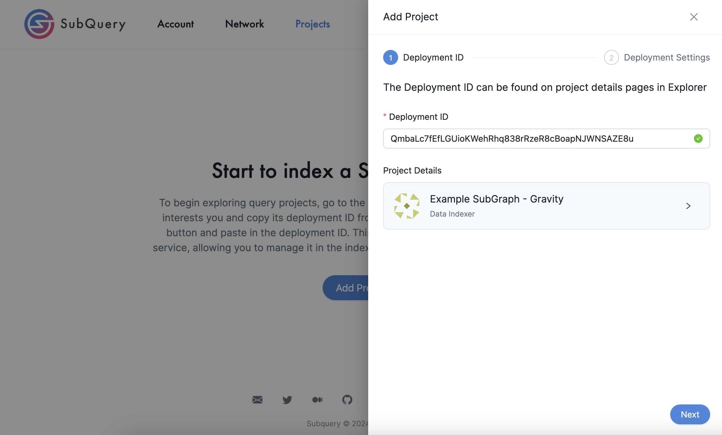 Add a Subgraph project